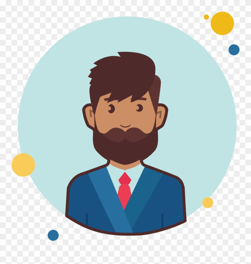 Man With Beard In Suit Icon - Hombre Con Barba Logo Con Lapiz Png Clipart