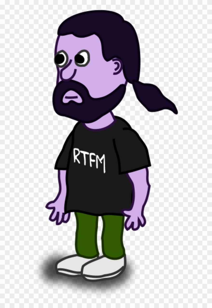 Bearded Man Standing With Ponytail Vector Clip Art - Male Clip Art Characters - Png Download