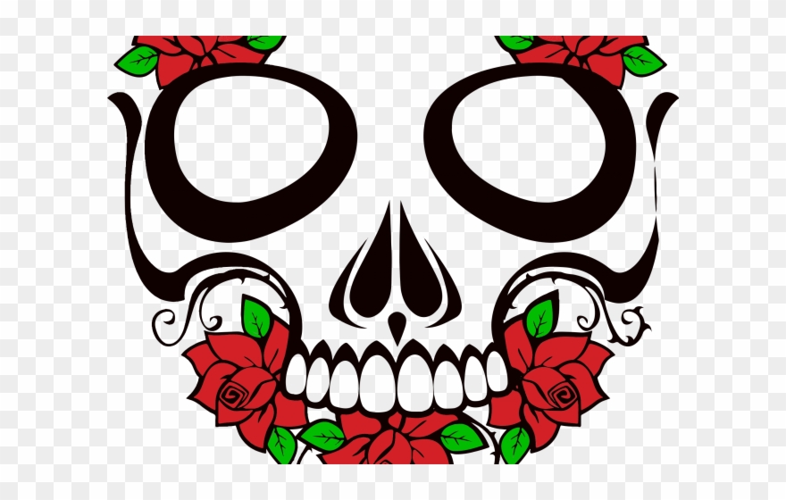 Sugar Skull Clipart Rose - Sugar Skull Transparent Background - Png Download