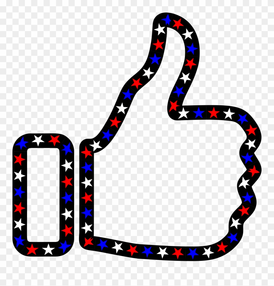 Big Image - Red White And Blue Thumbs Up Clipart