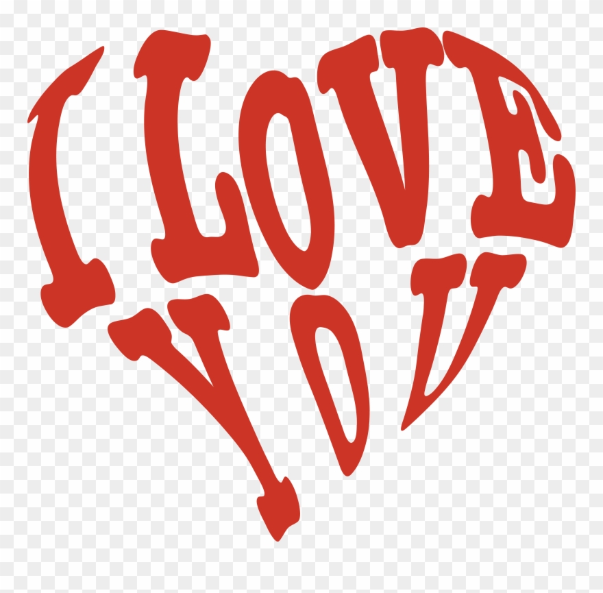 Free Clipart Of A Red Heart Formed Of I Love You - Love You Png Transparent Png