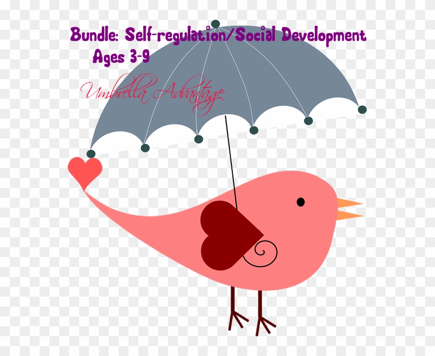 Product - Pink Bird With Umbrella Necklace - Animal Jewelry - Clipart