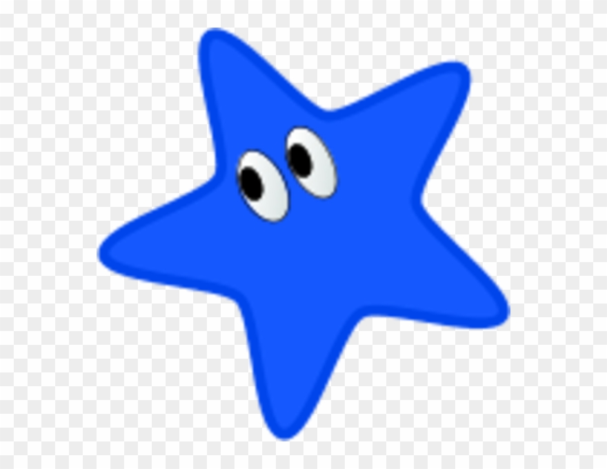 Color Star Cliparts - Blue Star With Eyes - Png Download
