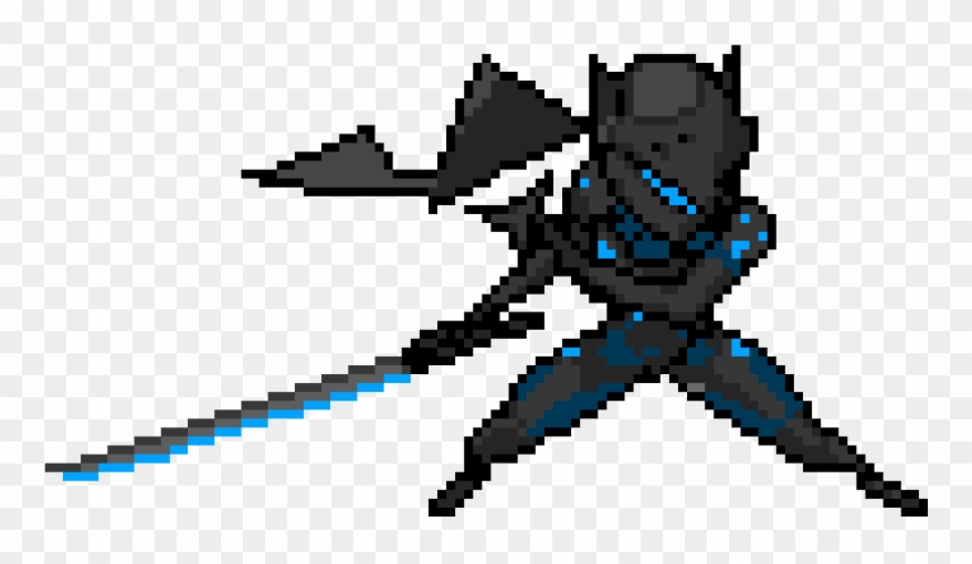 Genji Carbon Fiber - Overwatch Genji Pixel Spray Clipart