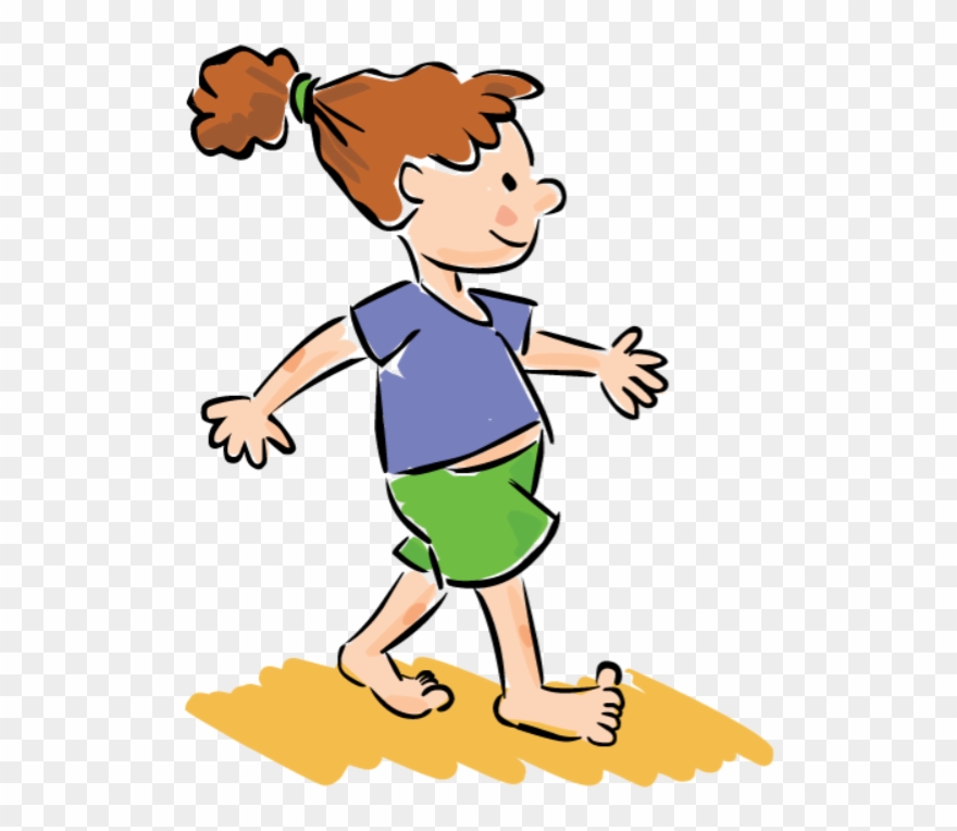 This Simply Means That You Can Eat, Sleep And Exercise - Clipart Girl Walking To The Right - Png Download