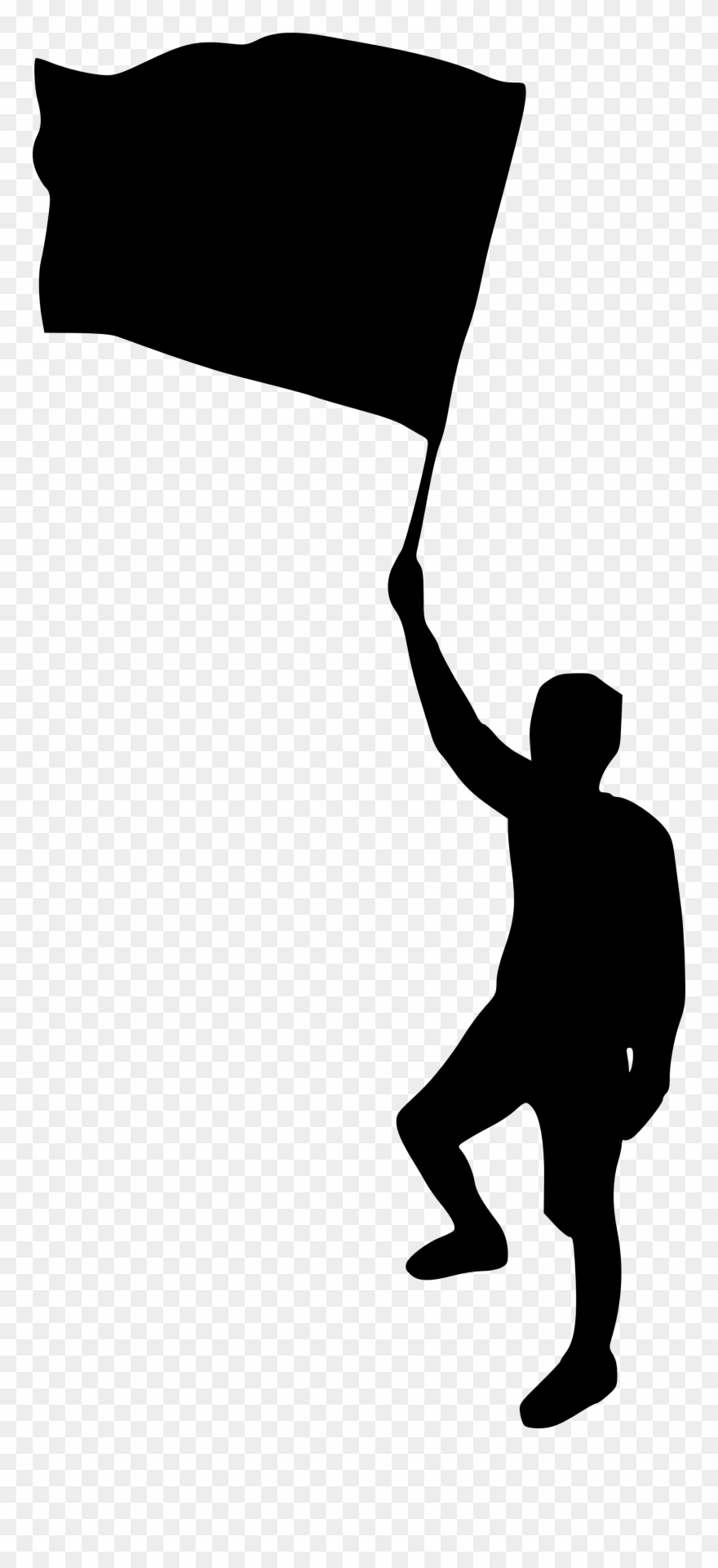 Person Silhouette Png Person With Flag Silhouette Png - Person With Flag Silhouette Clipart