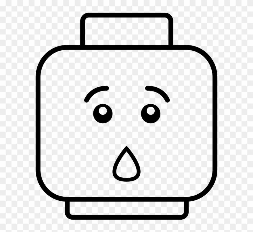 Build It With Legos And Program It With Mindstorms - Cartoon Robot Face Black And White Clipart