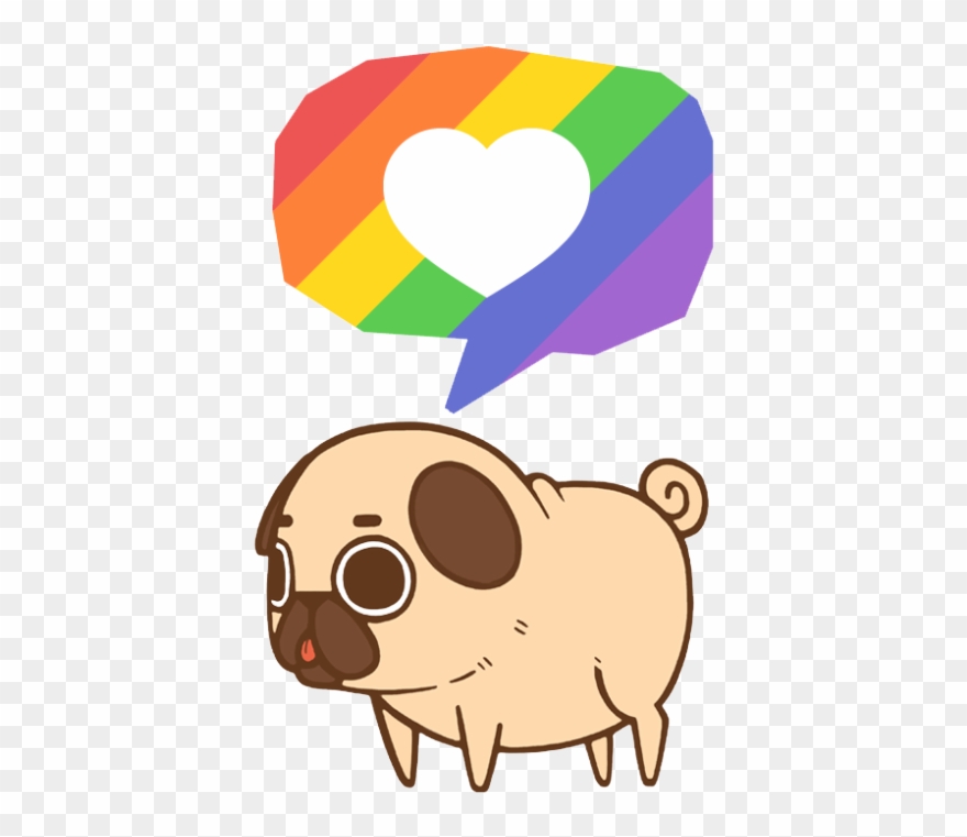 Puglie Supports Equality, Love, Respect, And Pride - Kawaii Dibujos De Perros Pug Clipart