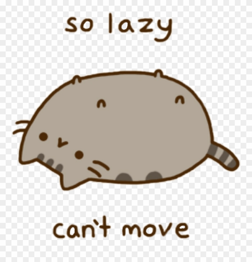 Pusheen Pusheencat Pusheenthecat Lazy - Pusheen So Lazy Can T Move Clipart