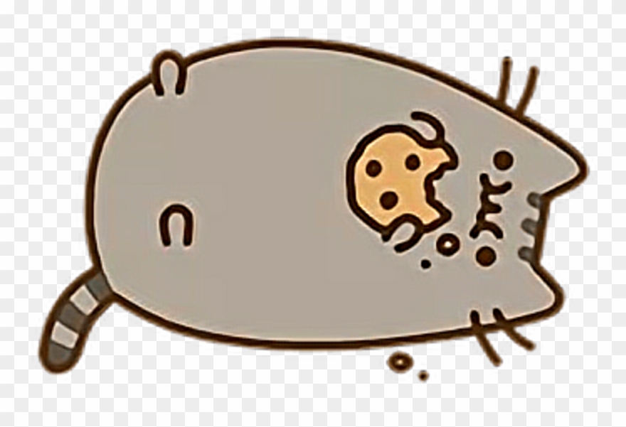 Pusheen Cat Eating Cookie Clipart