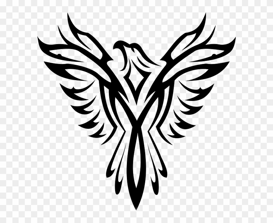 Black, Symbol, White, Eagle, Bird, Aquila, Tattoo - - Phoenix Symbols Clipart