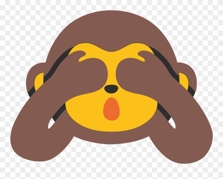 Monkey Hiding Eyes Emoji - Emoticon See No Evil Clipart