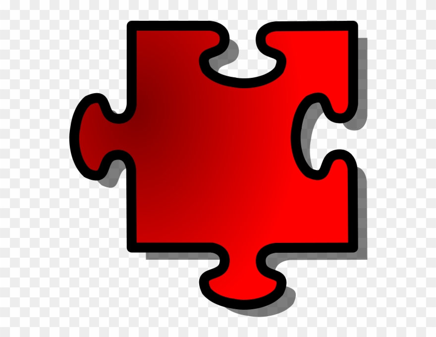 Free Red Jigsaw Piece 11 - Red Jigsaw Piece 10 Clipart