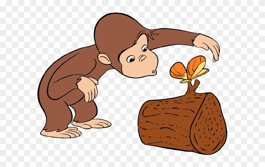 Curious George Clip Art Image - Curious George With Butterfly - Png Download