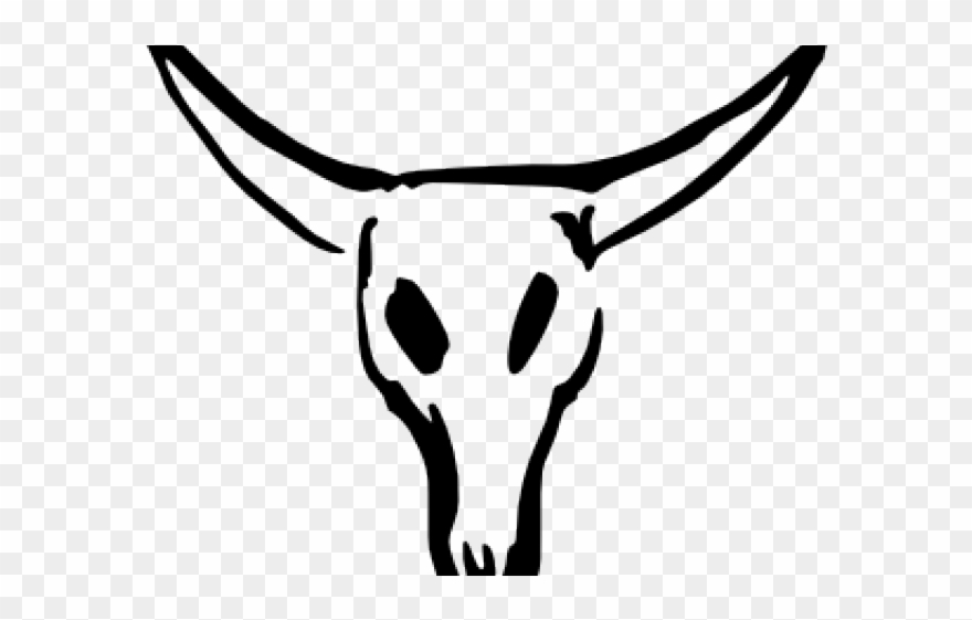 Ranch Clipart Cattle Rancher - Bull Skull Drawing Easy - Png Download