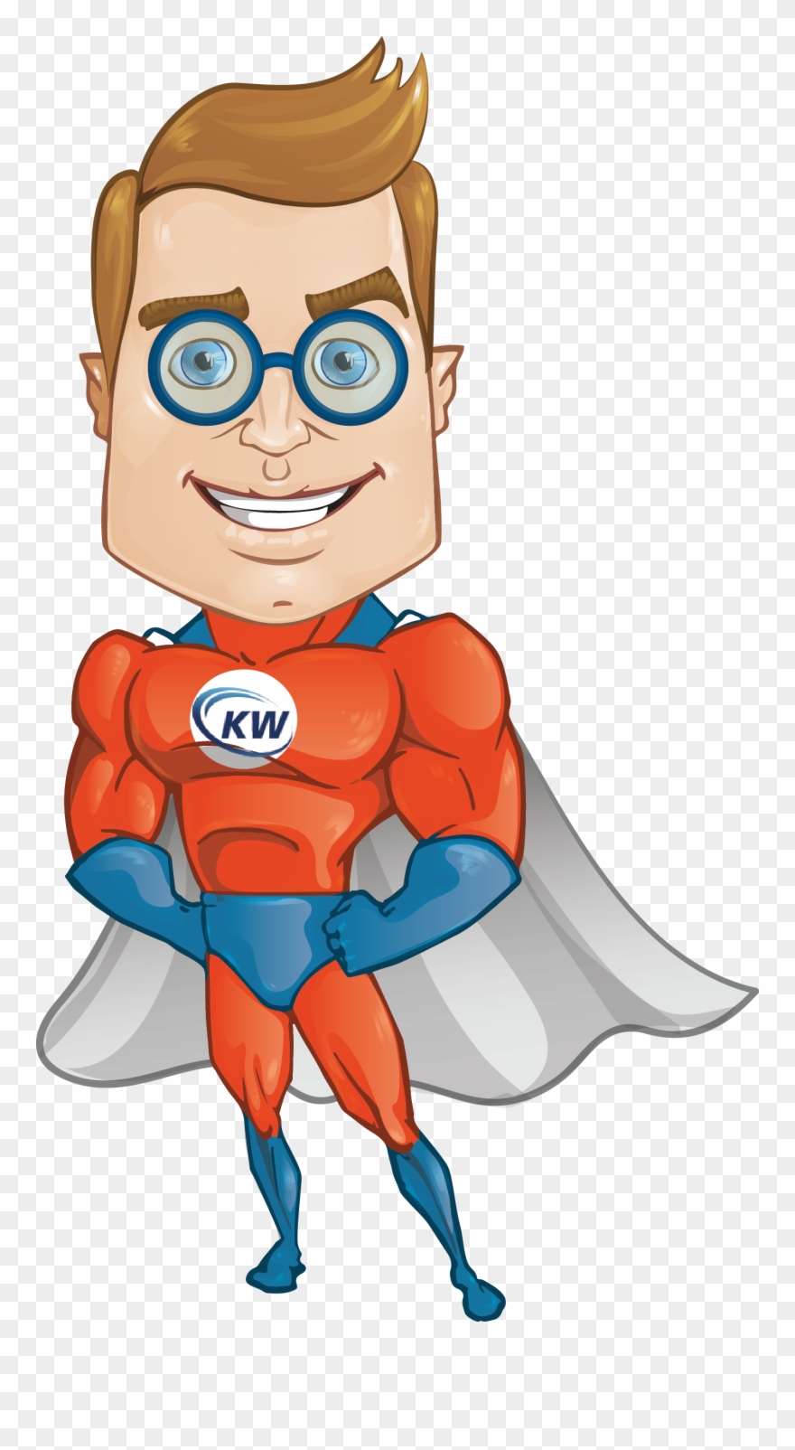 Superhero With Glasses Cartoon Clipart