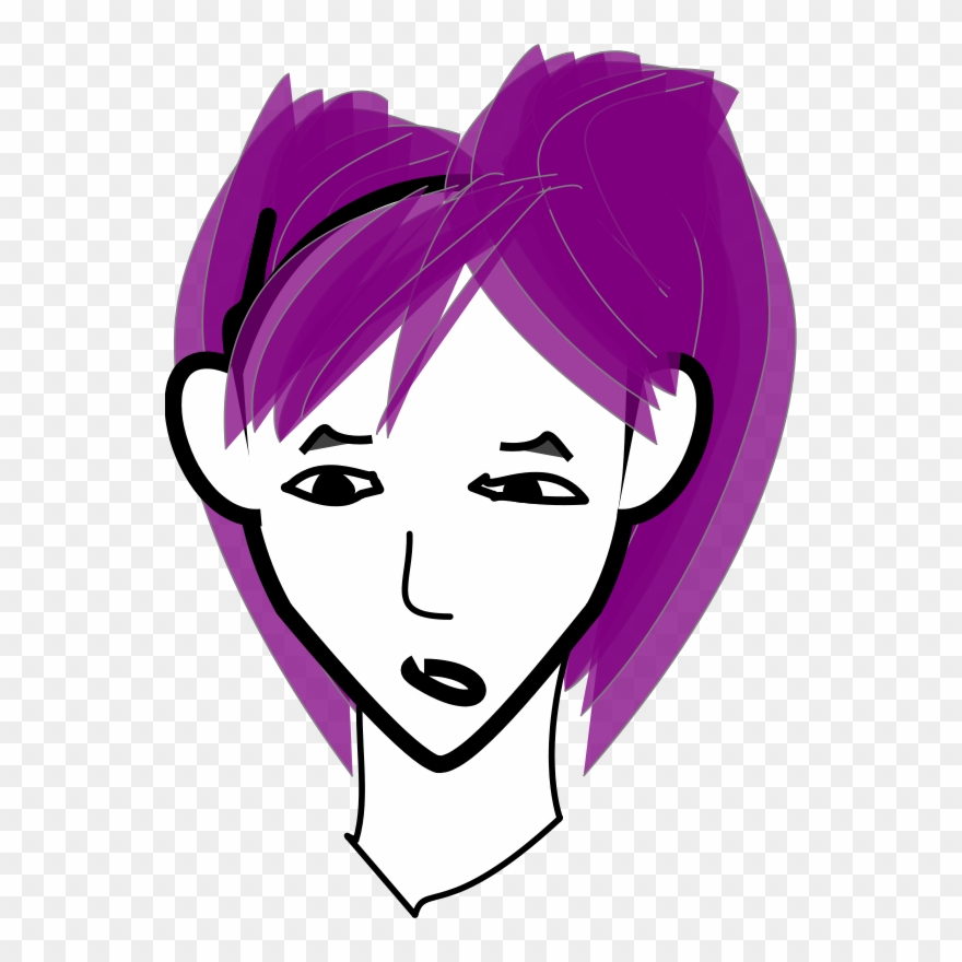 Get Notified Of Exclusive Freebies - Girl With Short Purple Hair Clipart - Png Download