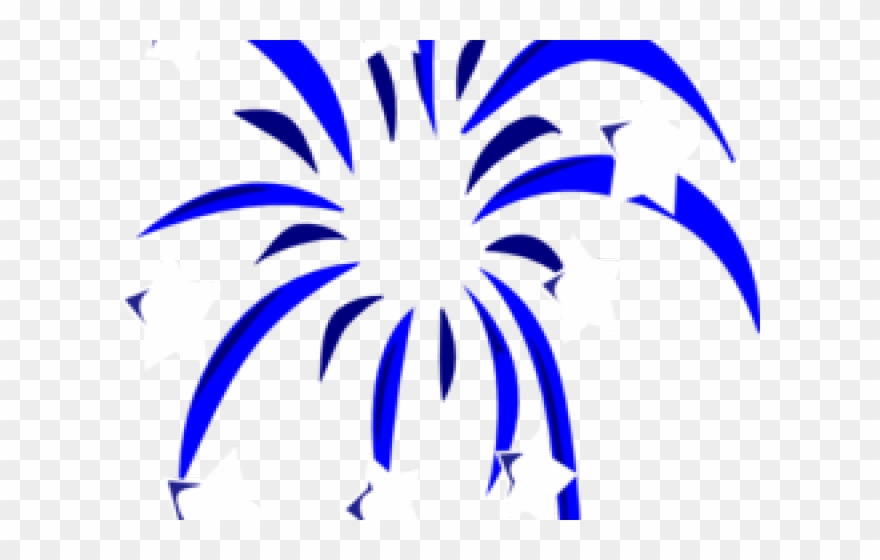 Fireworks Clipart Blue - Fireworks - Png Download