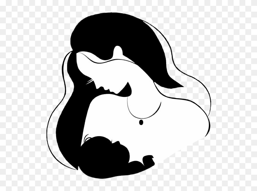 #clipart #love #motherbabybond #motherdaughterbond - Woman With A Baby Silhouette - Png Download