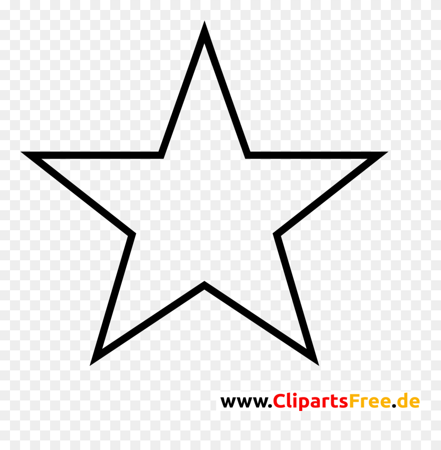 Stern Kontur Schwarz Weiss Clipart Bild - Star Shape Black And White - Png Download