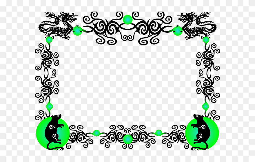 Chinese New Year Border Rat Clipart