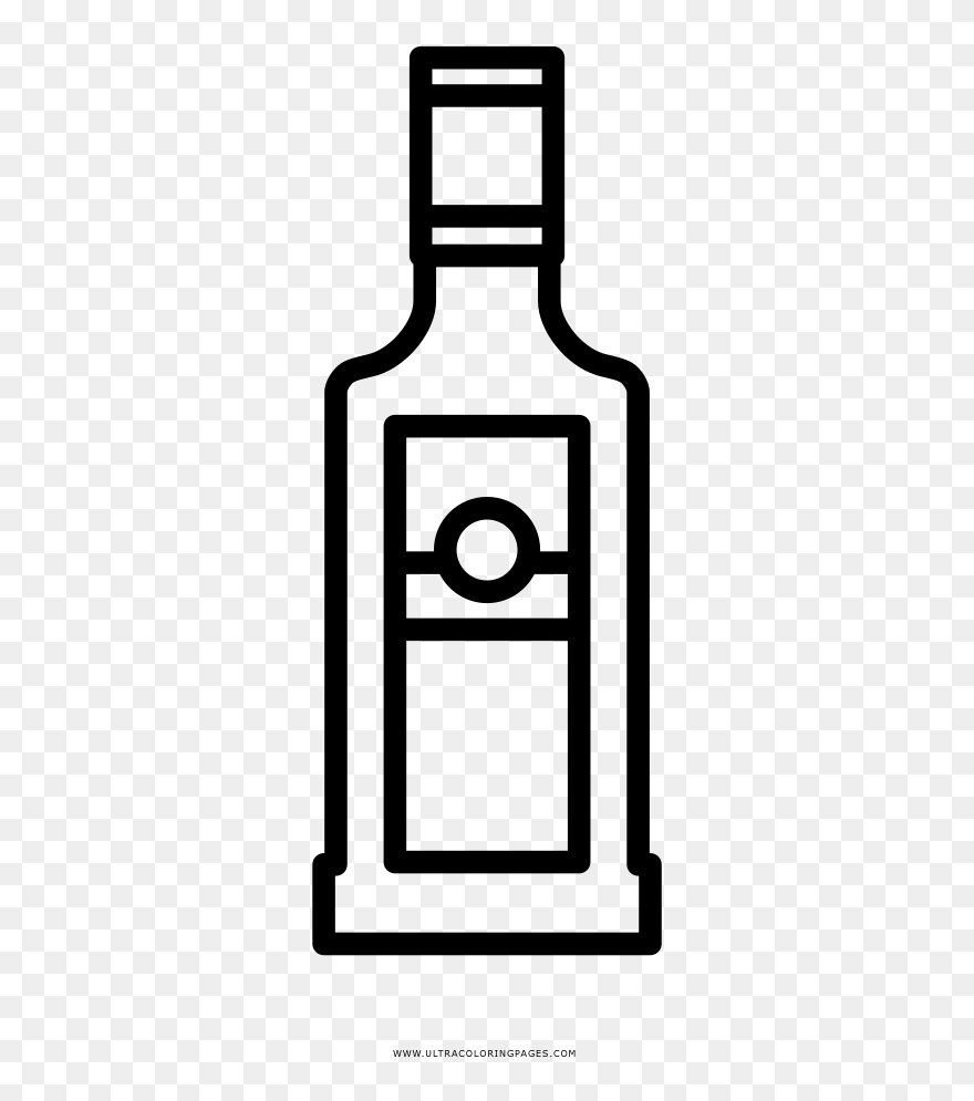 Liquor Bottle Coloring Page - Botella De Tequila Para Colorear Clipart