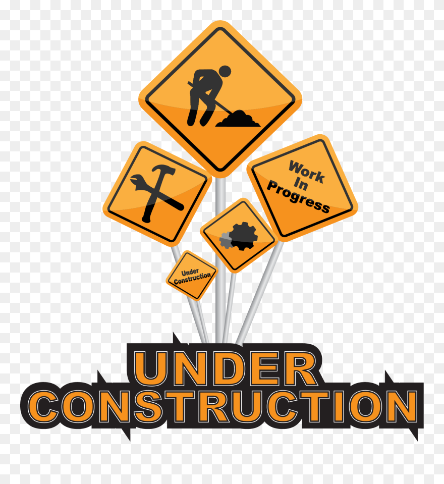 Under Construction Board Orange Clipart