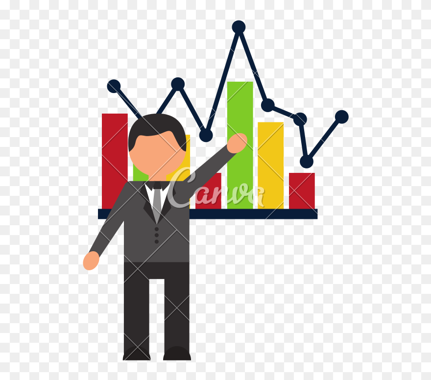 Vector Statistics Businessman - Statistics And Data Analysis Vector Clipart