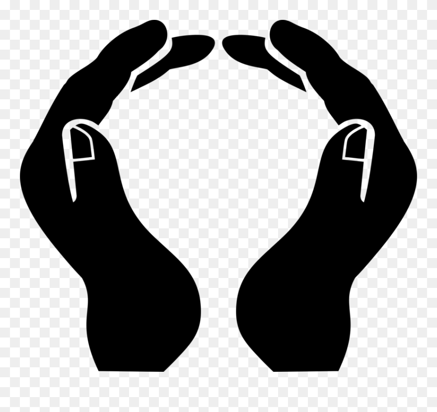 Silhouette,neck,hand - Open Hands Clip Art - Png Download