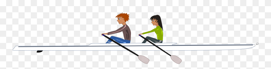 Vector Double Sculling Boat Clipart