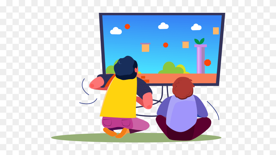 Kids Playing Games For Fun And Education At Home" Clipart