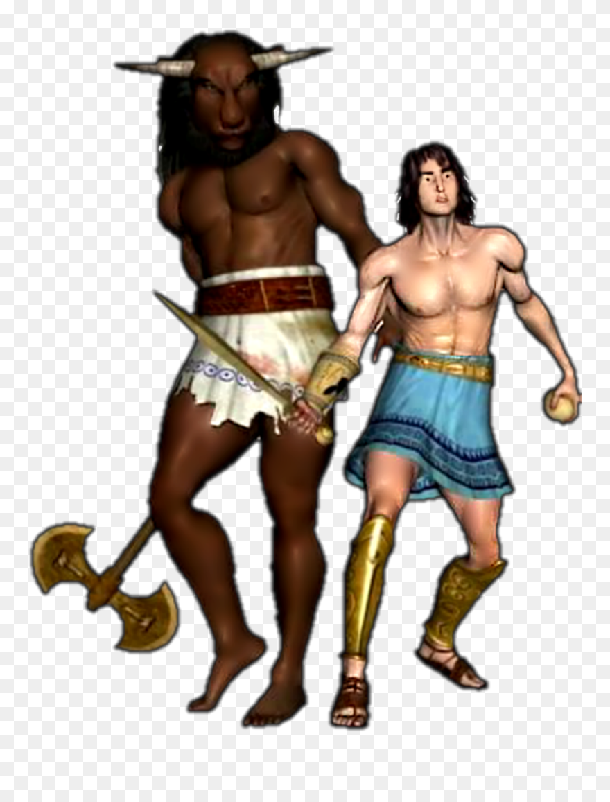 Theseus And Minotaur Clipart , Png Download - Cartoon Theseus And The Minotaur Transparent Png