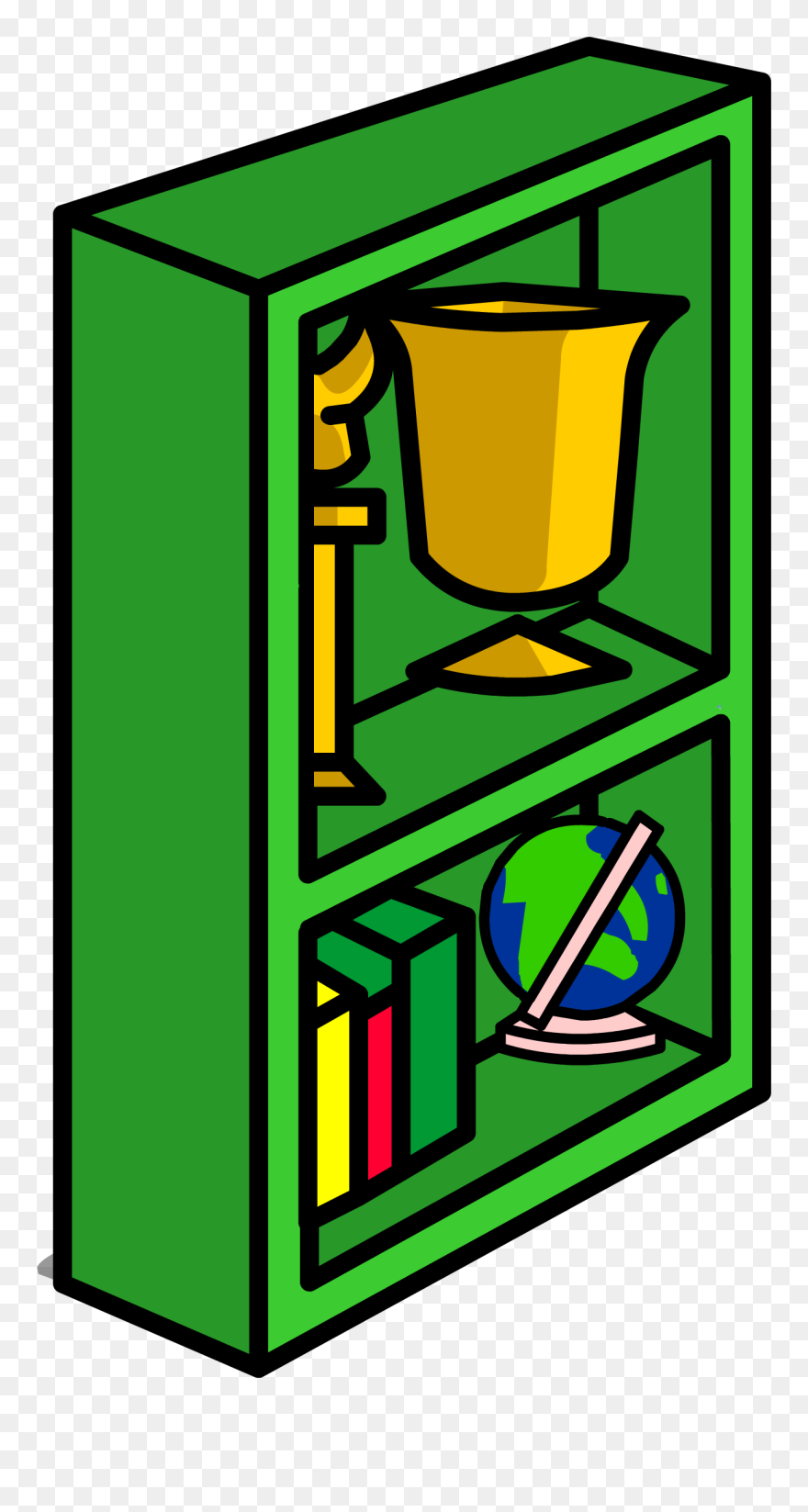 Club Penguin Rewritten Wiki - Bookcase Clipart Png Transparent Png