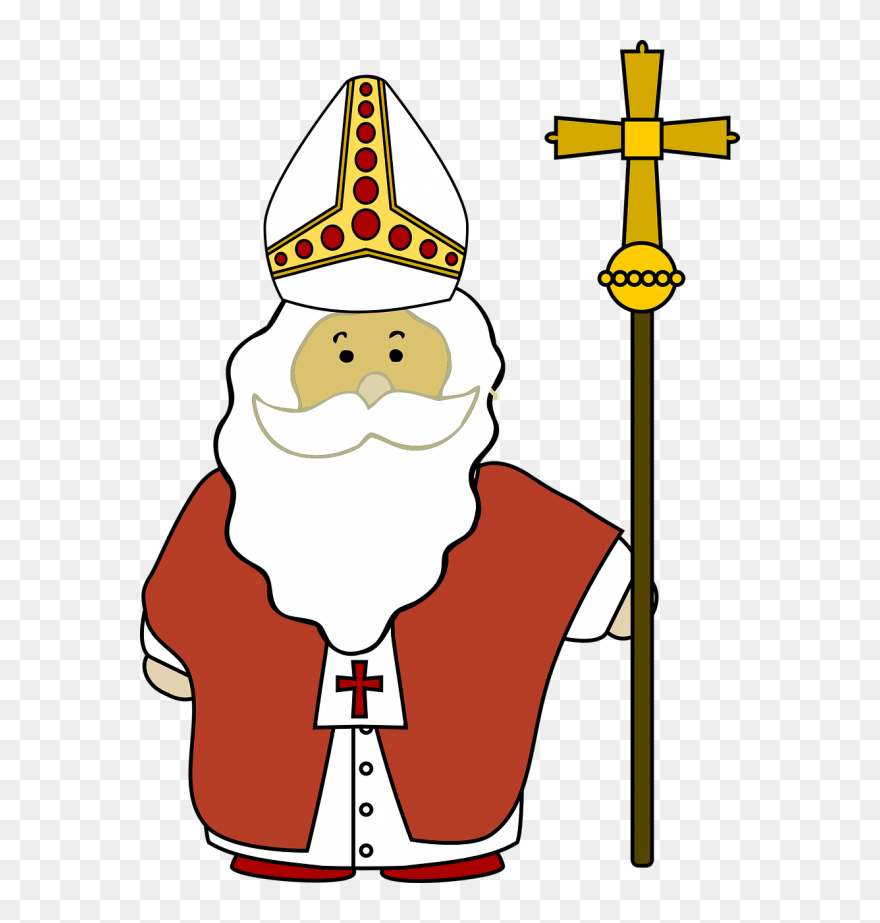 Clipart Bishop In Purple Picture Black And White Free - Pope Clip Art - Png Download