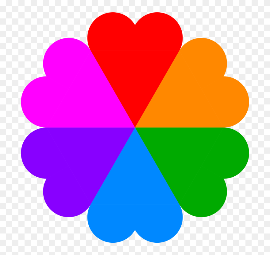 Flowerheart Color Magenta Rainbow - Clip Art - Png Download