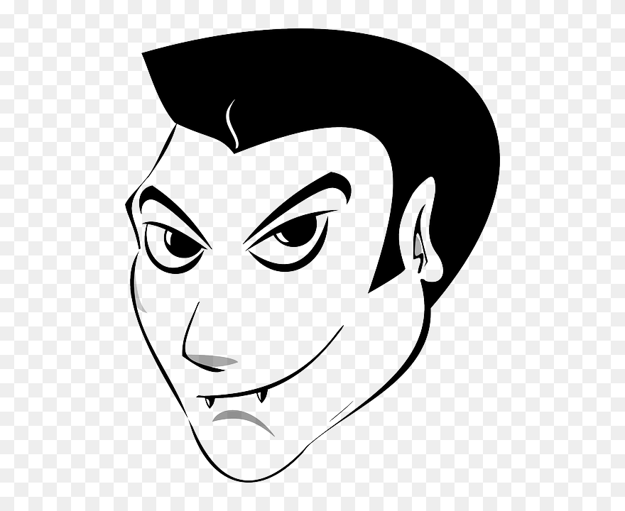 Dead, Outline, Man, Character, Faces, Face, Cartoon - Vampire Clip Art - Png Download
