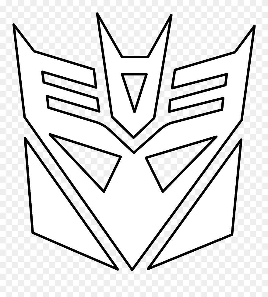 Decepticon Logo Png Transparent Vector Freebie Black - Transformers Logo Coloring Pages Clipart