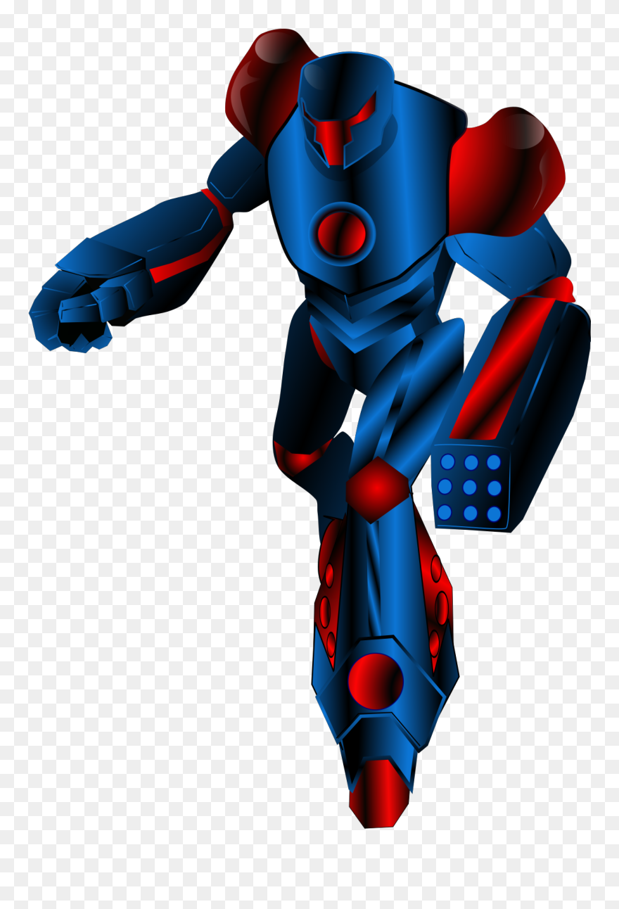 Black And Red Robot Clipart