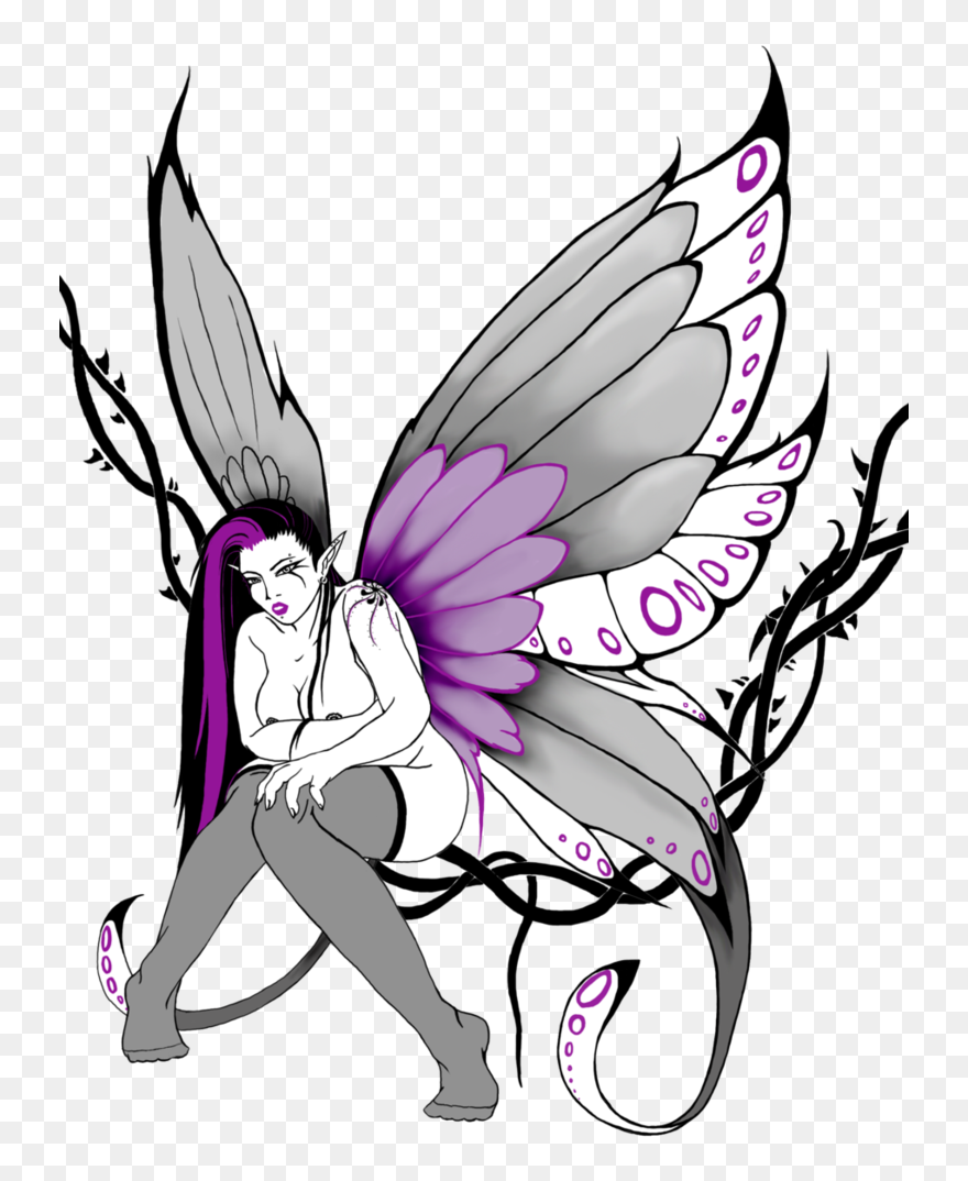 Fairy Tattoo Artist Drawing Clip Art - Fairy Tattoo Art - Png Download