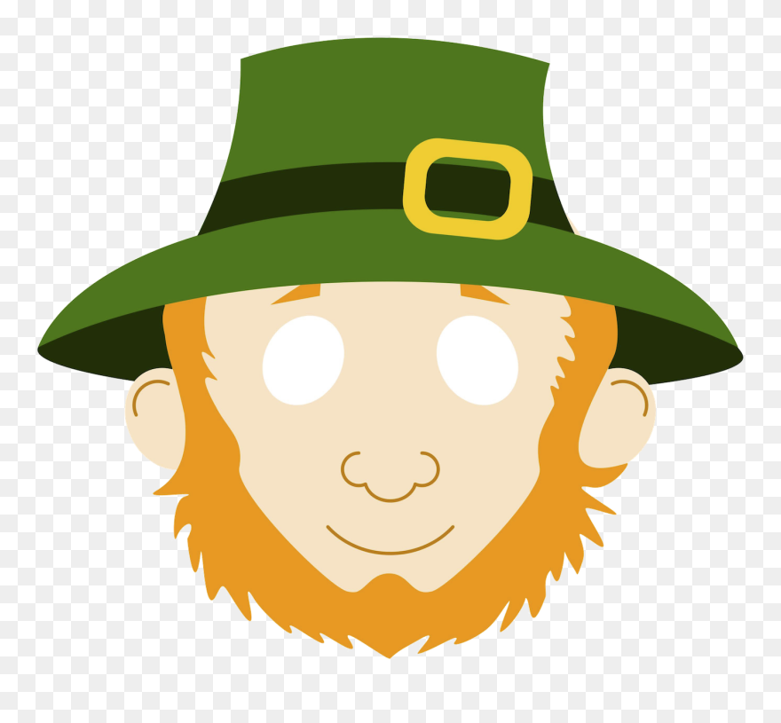 Also Comes In Black & White To Color - St Patrick's Day Masks Coloring Pages Clipart