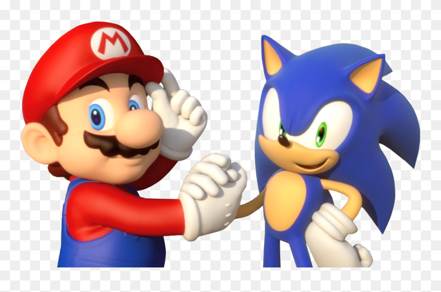 Mario And Sonic Clipart At Getdrawings - Mario And Sonic Shaking Hands - Png Download
