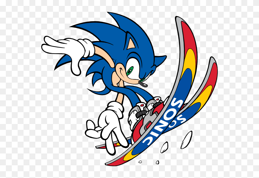 Sonic The Hedgehog Skiing Clipart