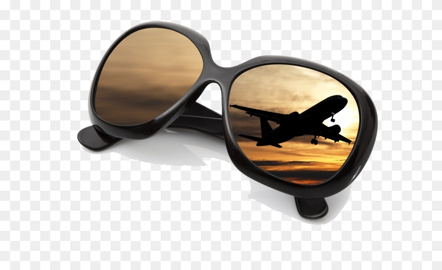 Sunglasses Reflection Free Hq Image Clipart - Sunglasses Plane Reflection - Png Download