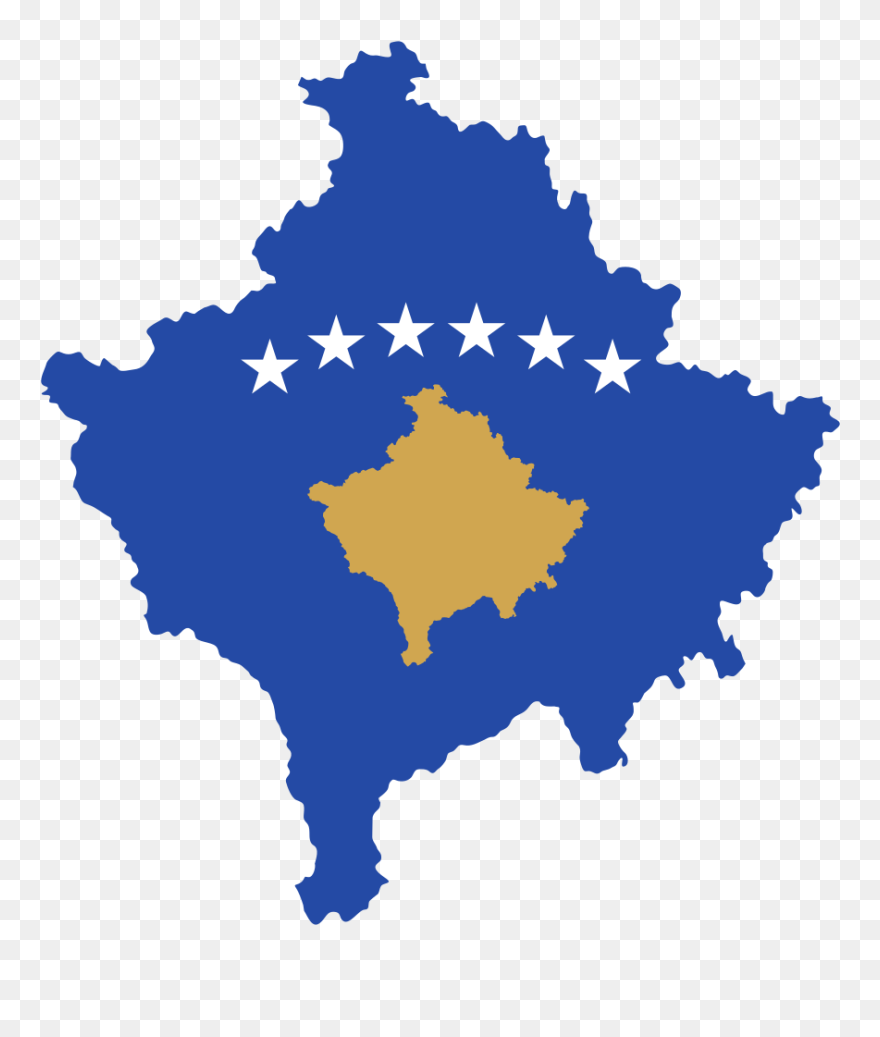 Kosovo Map And Flag Clipart