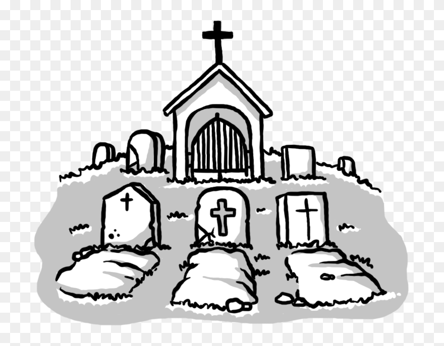 Grave Clipart Tomb - Cemetery Drawing - Png Download