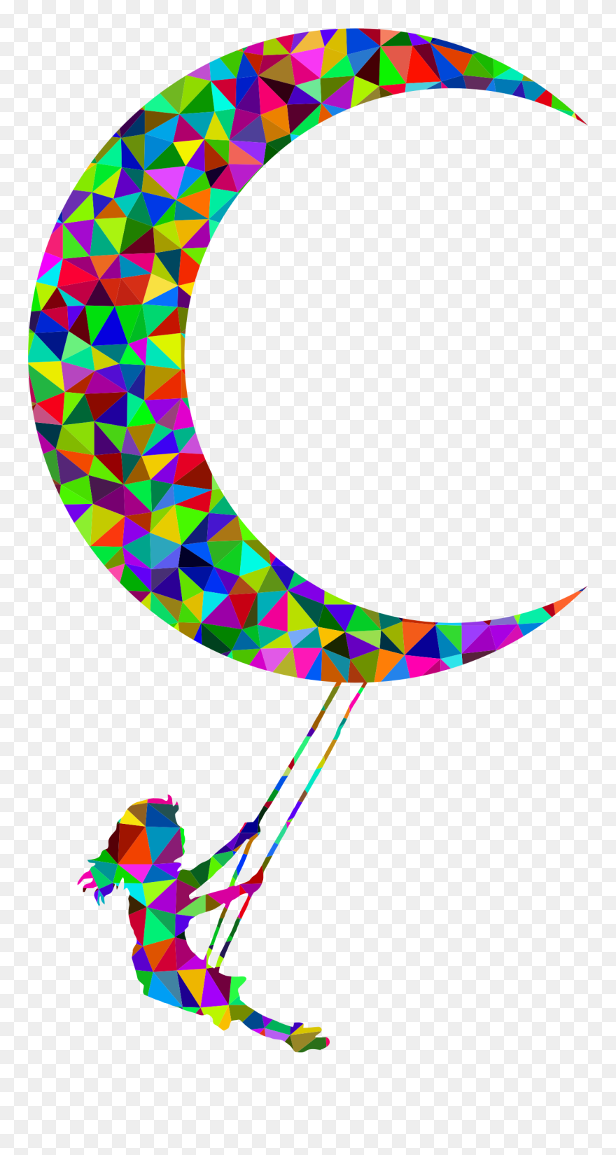 Low Poly Prismatic Lunar Swing Clip Arts - Icon - Png Download