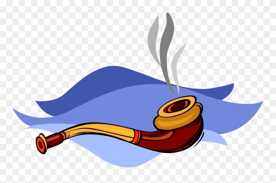 Vector Illustration Of Smoker"s Tobacco Smoking Pipe - Illustration Clipart