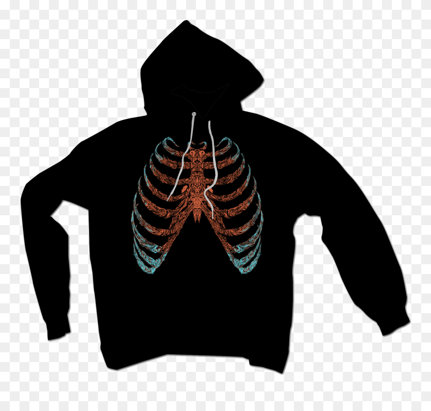 Spider Ribcage Hoodie Red Jumpsuit Apparatus Hoodie - Black Hoodie Mockup Template Clipart