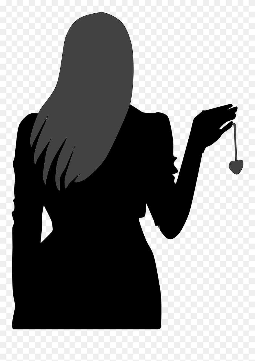 Clipart - Woman Silhouette Holding Png Transparent Png