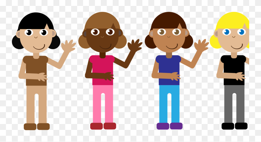 Human - Drawing Group Of Girl Clipart